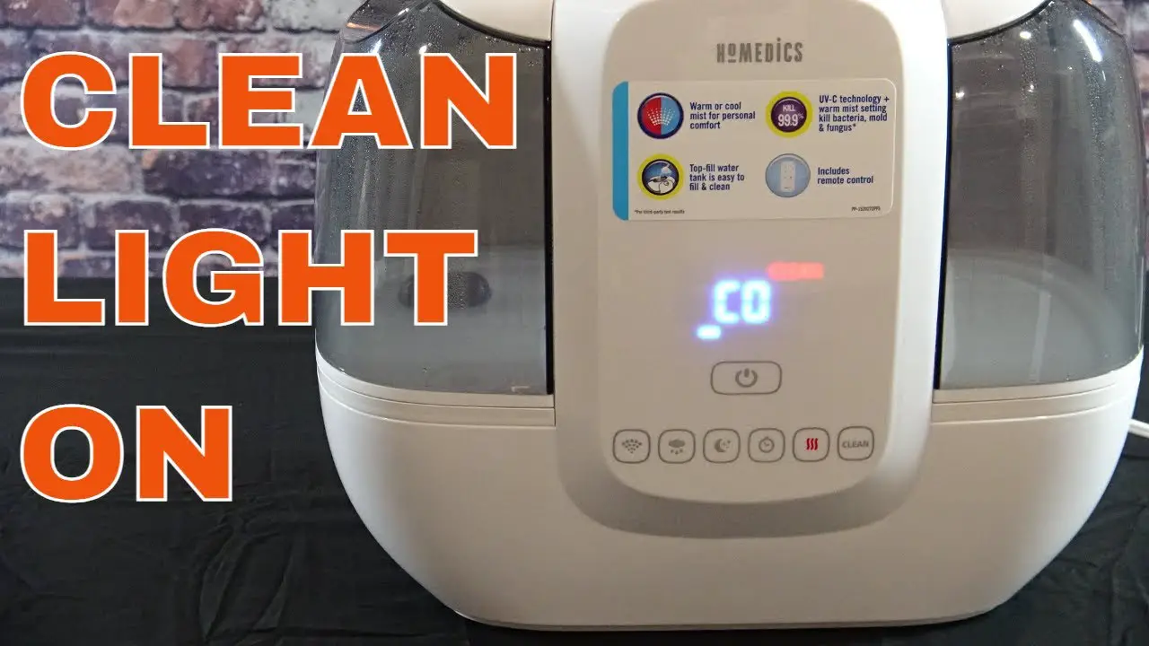 Homedics Humidifier Clean Light Reset