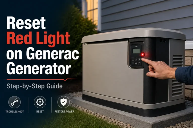 Resetting the red warning light on a Generac standby generator control panel