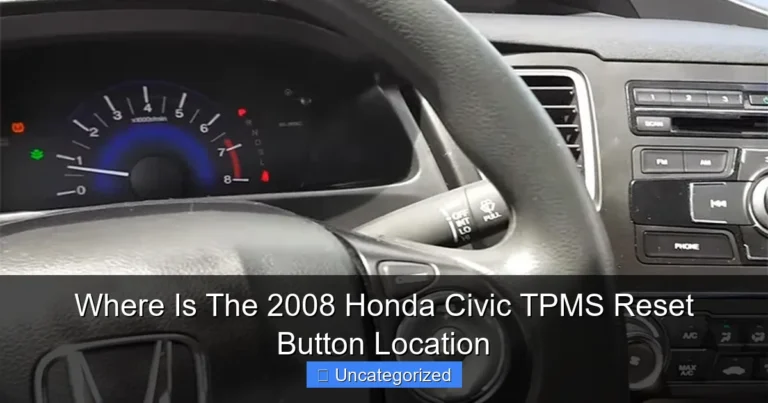 Where Is The 2008 Honda Civic TPMS Reset Button Location