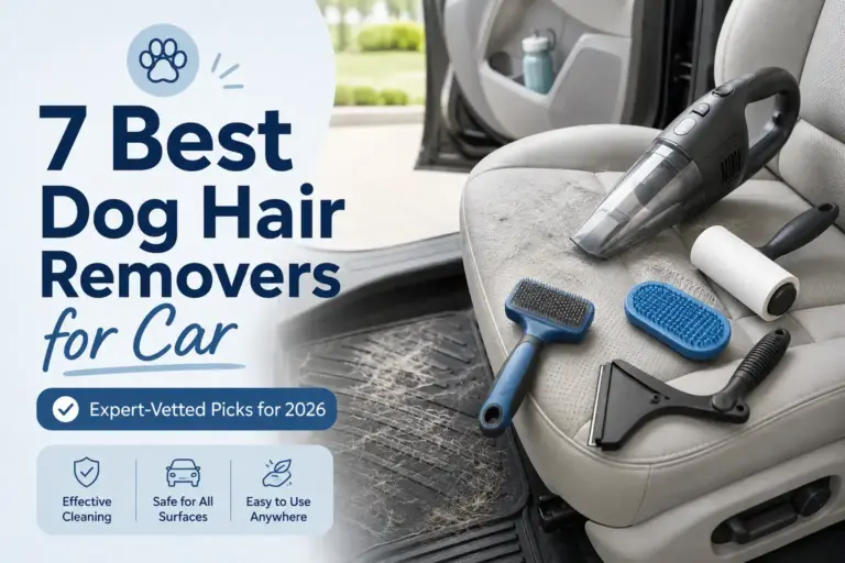 Best dog hair removers for car seats and interiors, featuring brushes, lint rollers, scrapers, and a handheld vacuum
