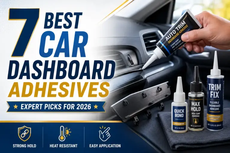 Car dashboard adhesive being applied to interior trim with strong-hold, heat-resistant automotive adhesive products