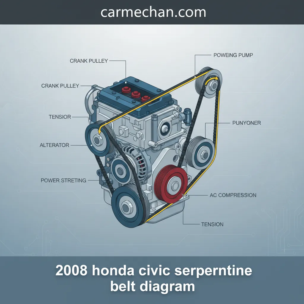 2008 honda civic serpentine belt diagram