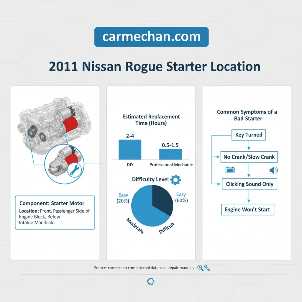 2011 nissan rogue starter location data visualization chart
