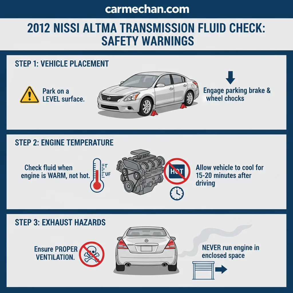 2012 nissan altima transmission fluid check safety warning infographic