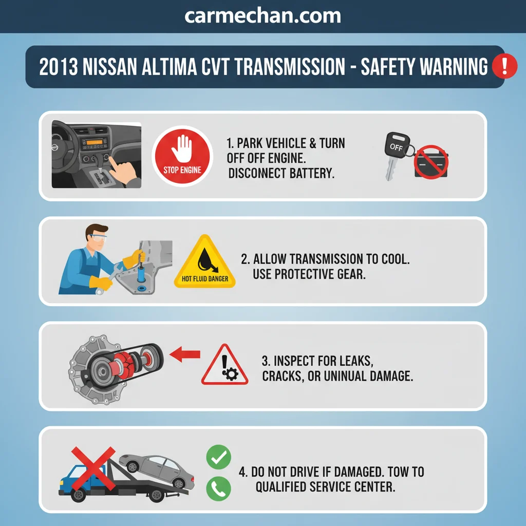 2013 nissan altima cvt transmission safety warning infographic