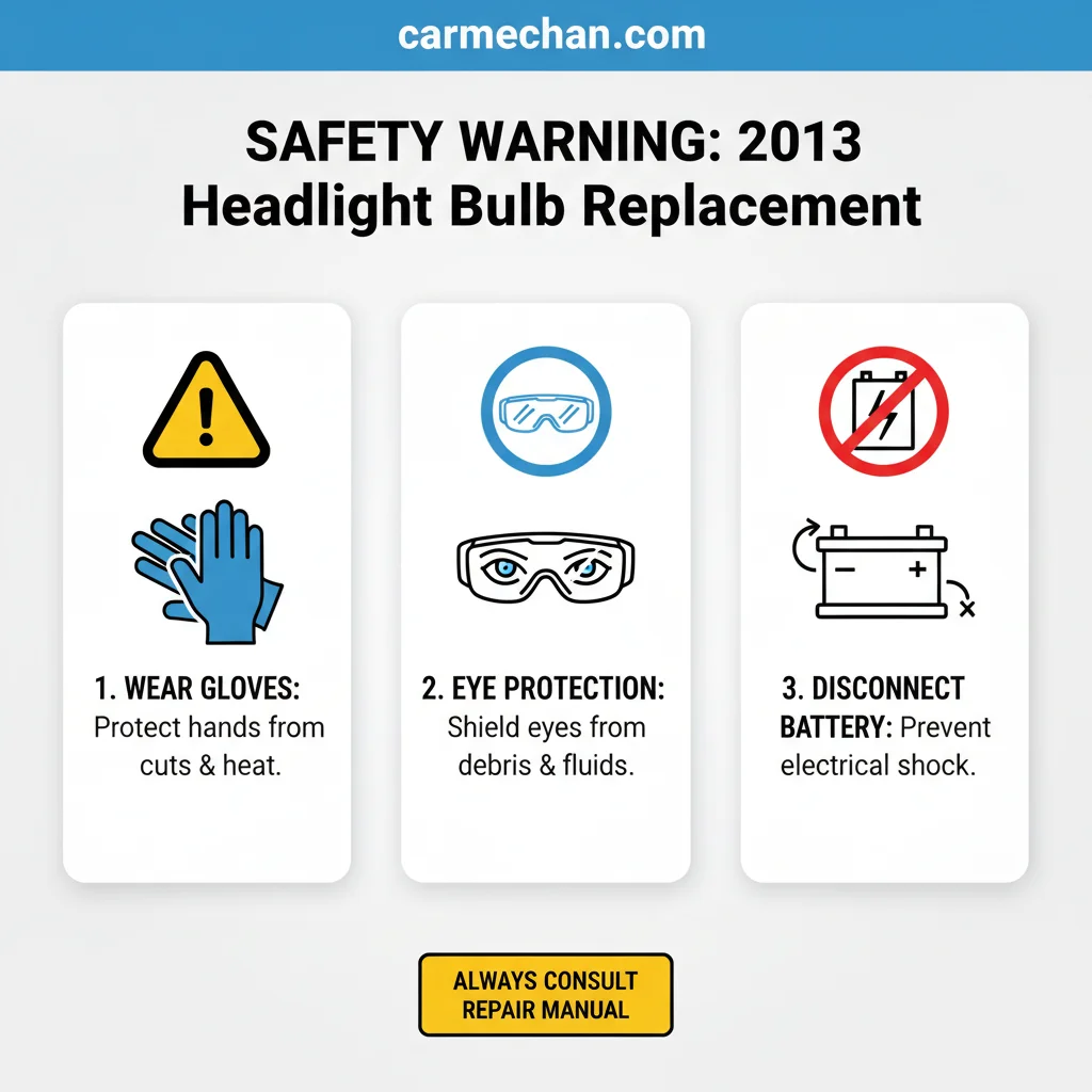 2013 nissan rogue headlight bulb replacement safety warning infographic