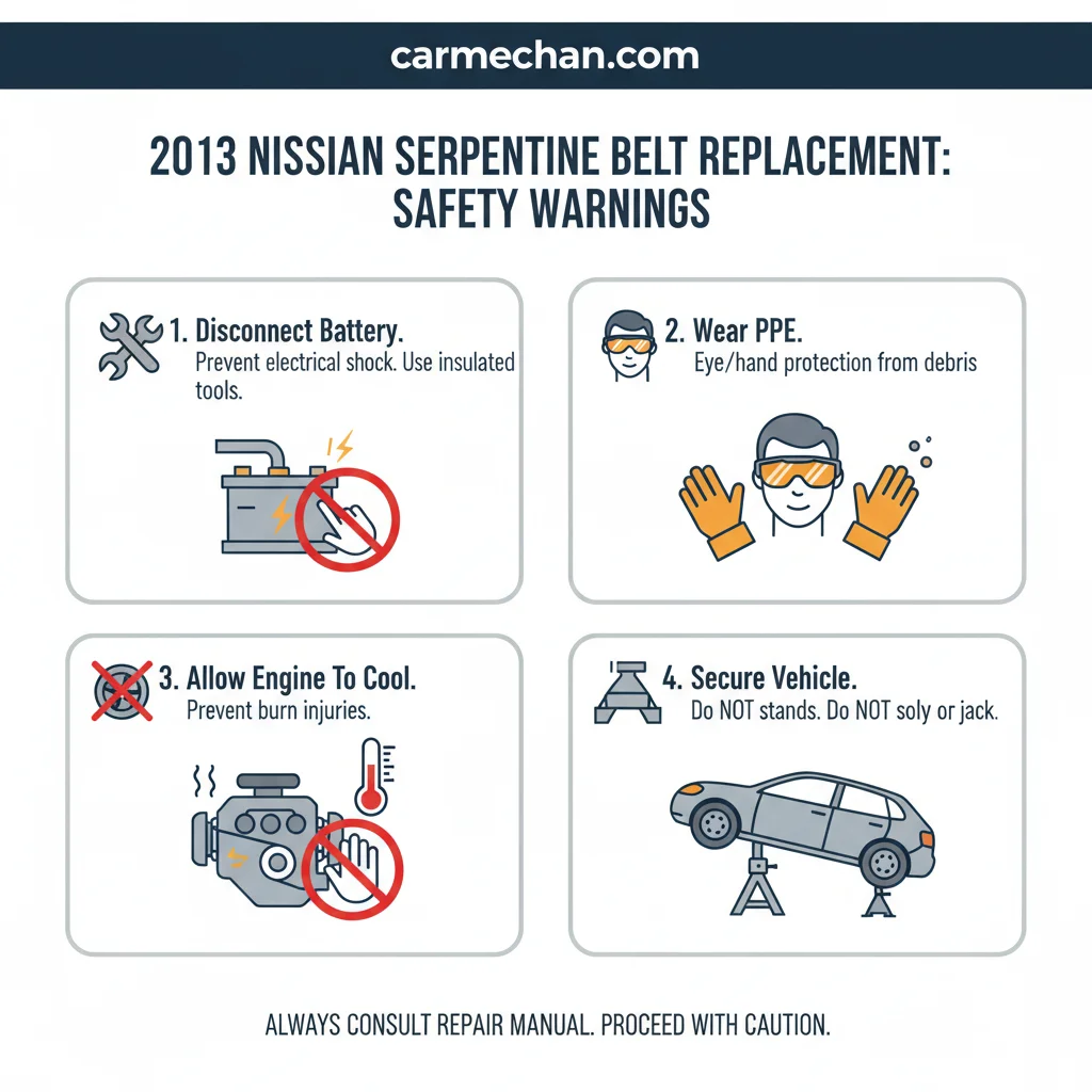 2013 nissan rogue serpentine belt diagram safety warning infographic