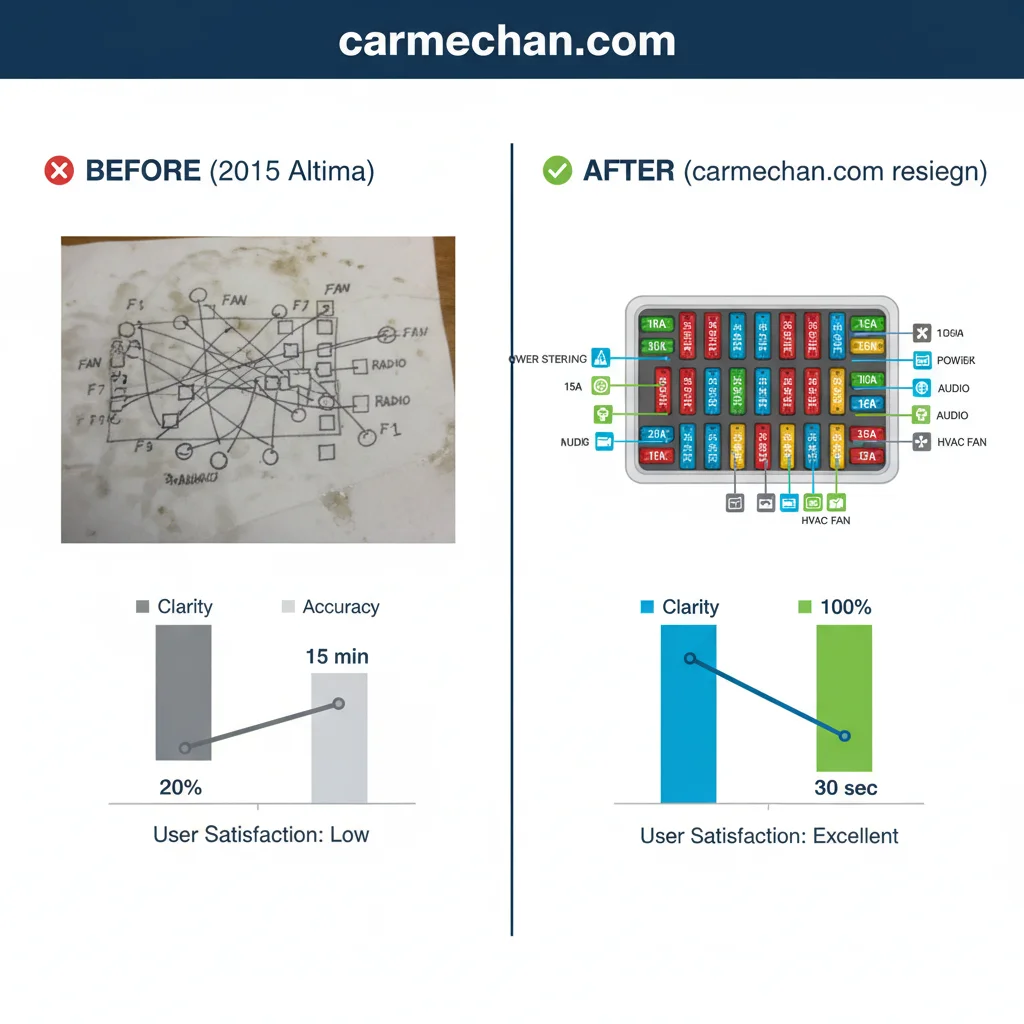 2015 nissan altima fuse box diagram before/after comparison graphic