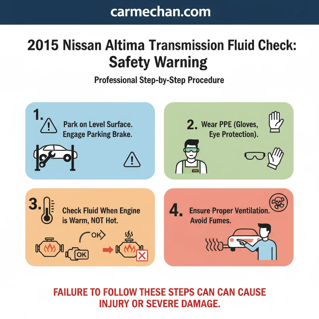 2015 nissan altima transmission fluid check safety warning infographic