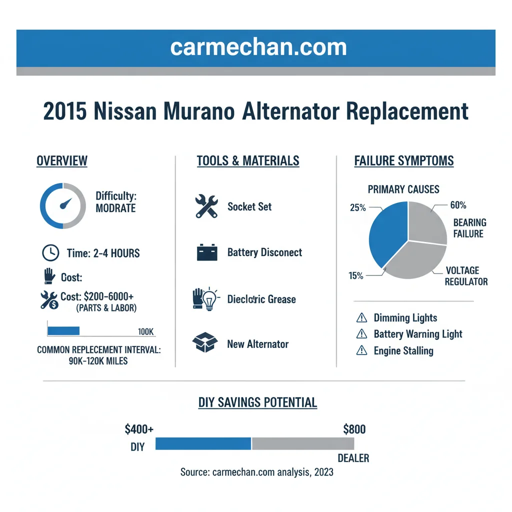 2015 nissan murano alternator replacement data visualization chart