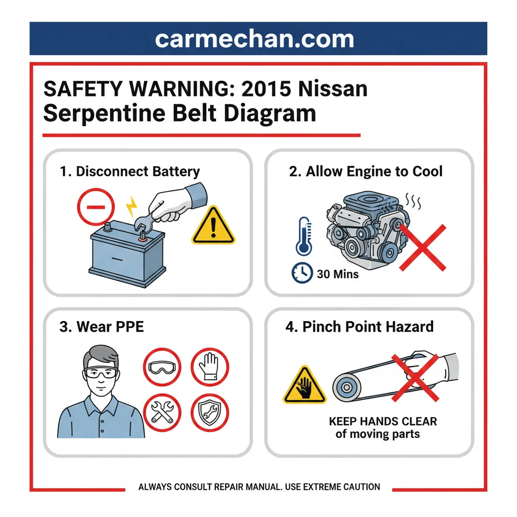 2015 nissan rogue serpentine belt diagram safety warning infographic