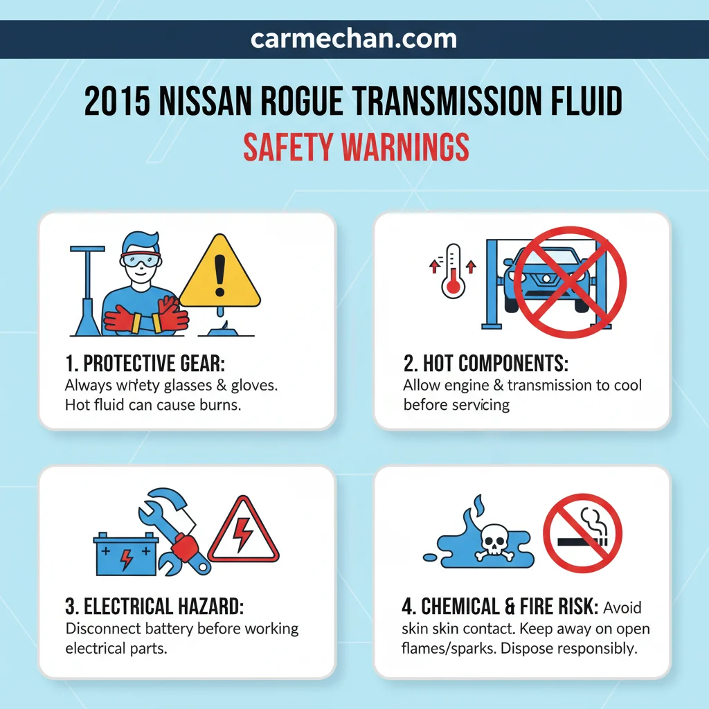 2015 nissan rogue transmission fluid safety warning infographic