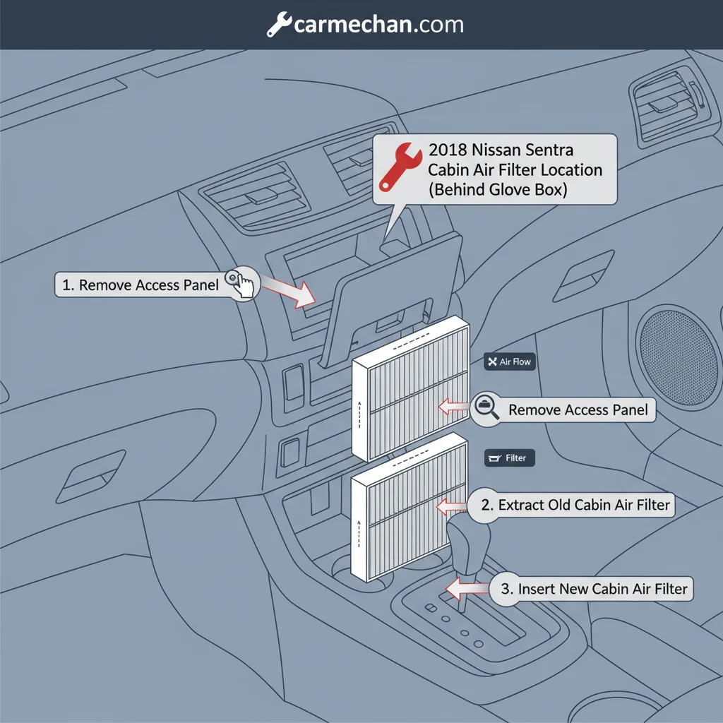 2018 nissan sentra cabin air filter location annotated diagram