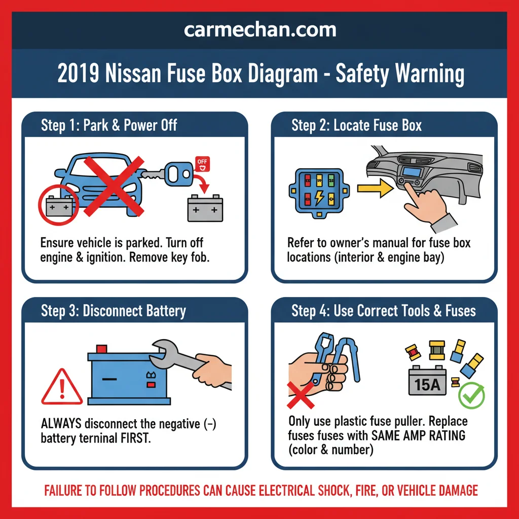 2019 nissan rogue fuse box diagram safety warning infographic
