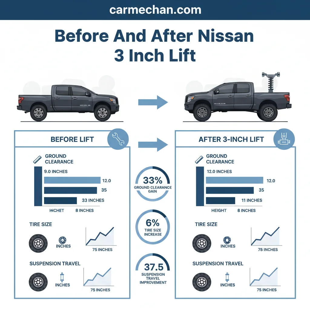 before and after nissan titan 3 inch lift data visualization chart