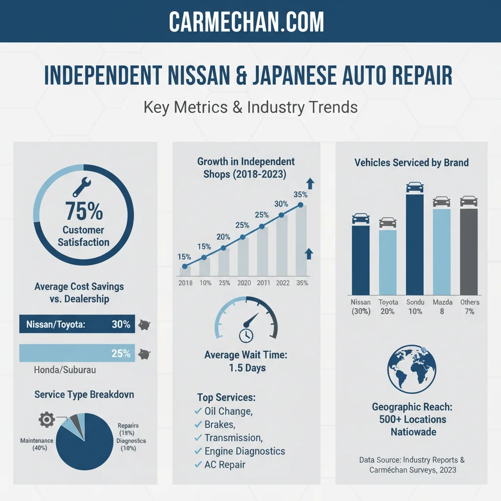 independent nissan & japanese auto repair data visualization chart