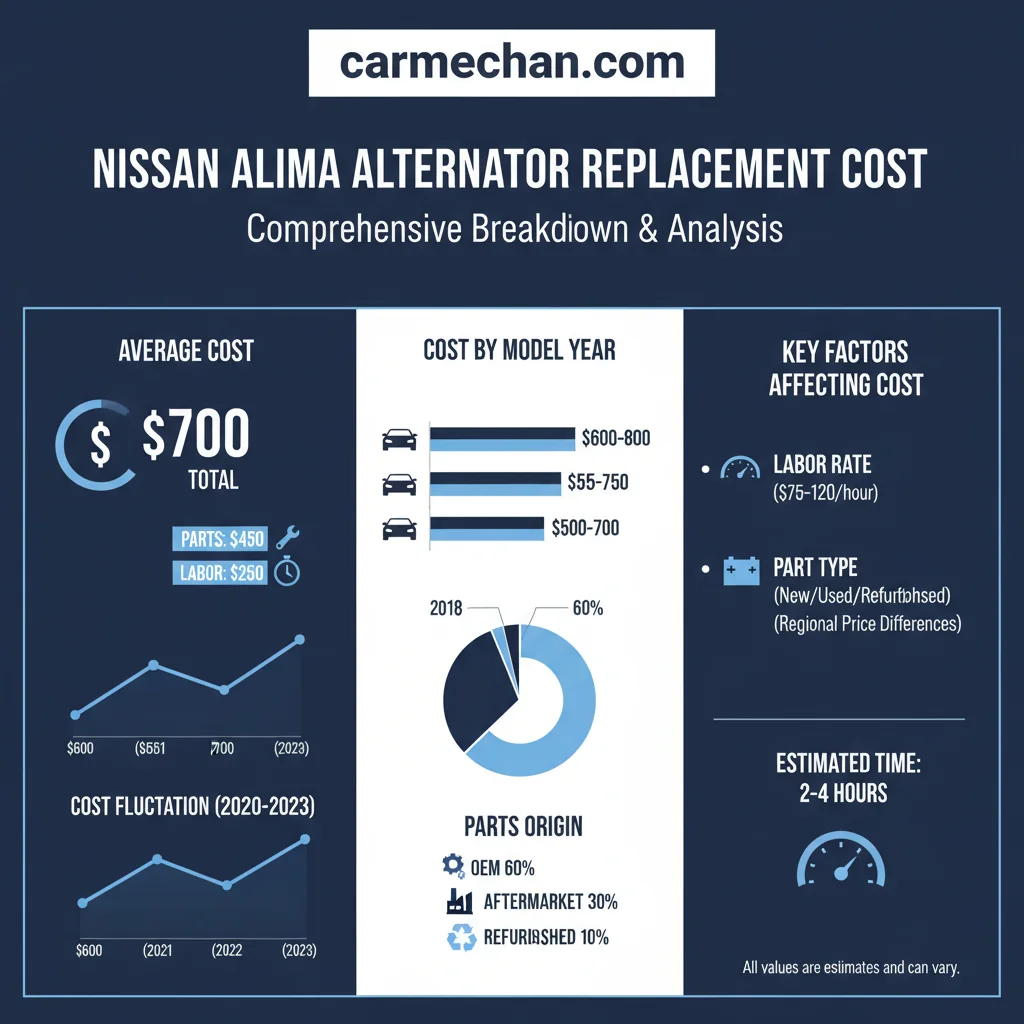nissan altima alternator replacement cost data visualization chart