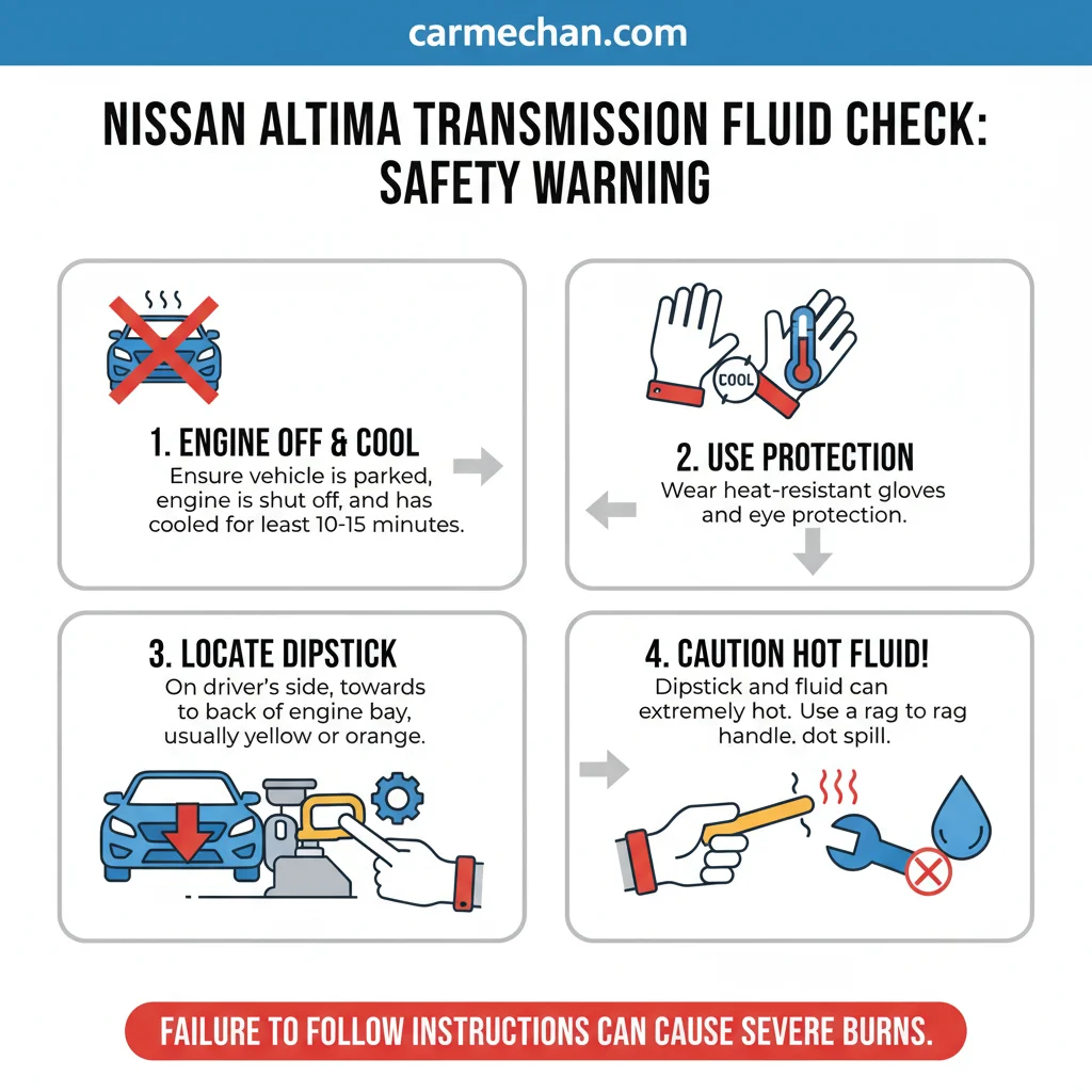nissan altima transmission dipstick location safety warning infographic