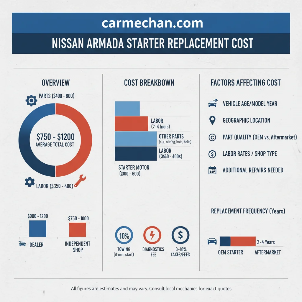 nissan armada starter replacement cost data visualization chart