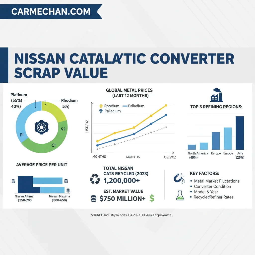 nissan catalytic converter scrap value data visualization chart
