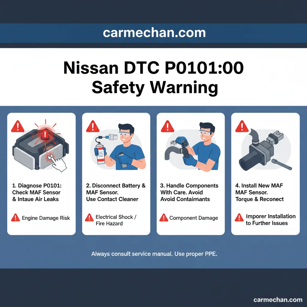nissan dtc p0101:00 safety warning infographic