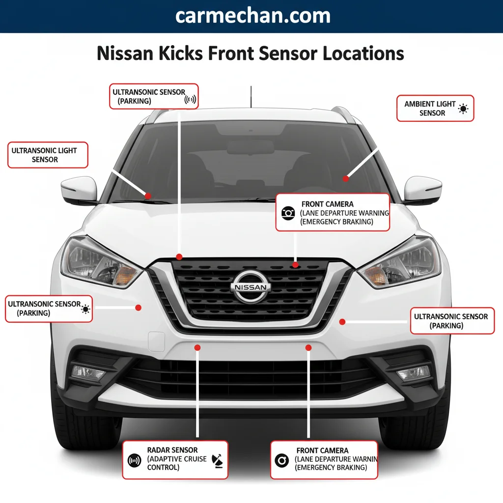nissan kicks front sensor location annotated diagram