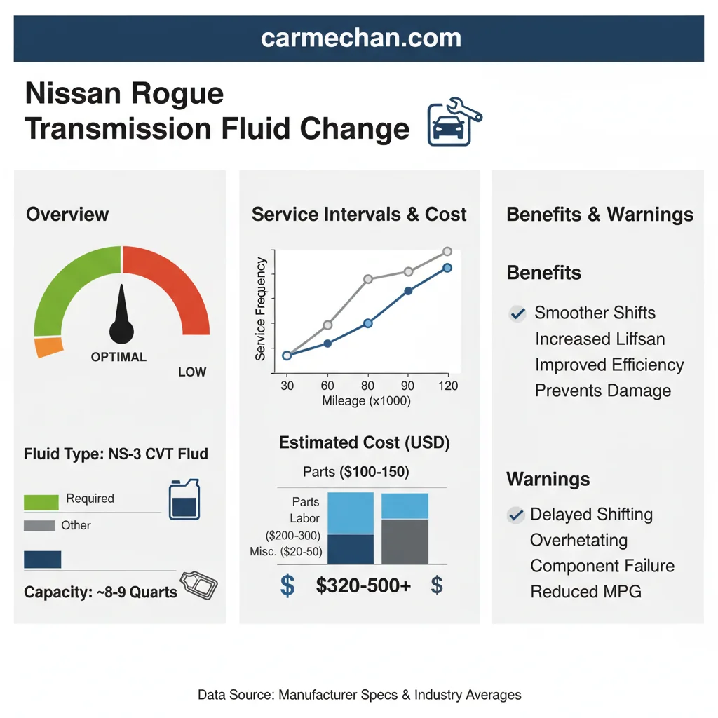 nissan rogue transmission fluid change data visualization chart