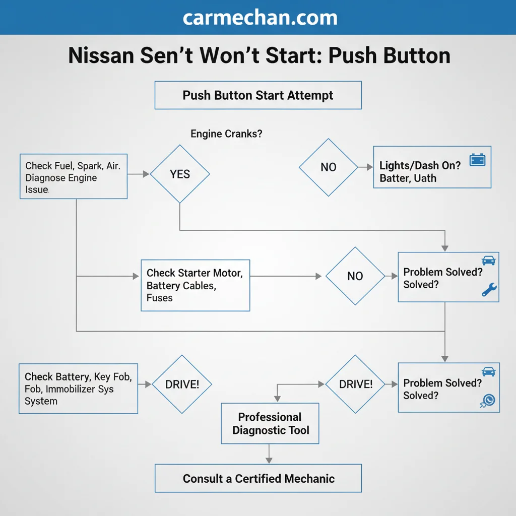 nissan sentra won't start push button decision flowchart diagram