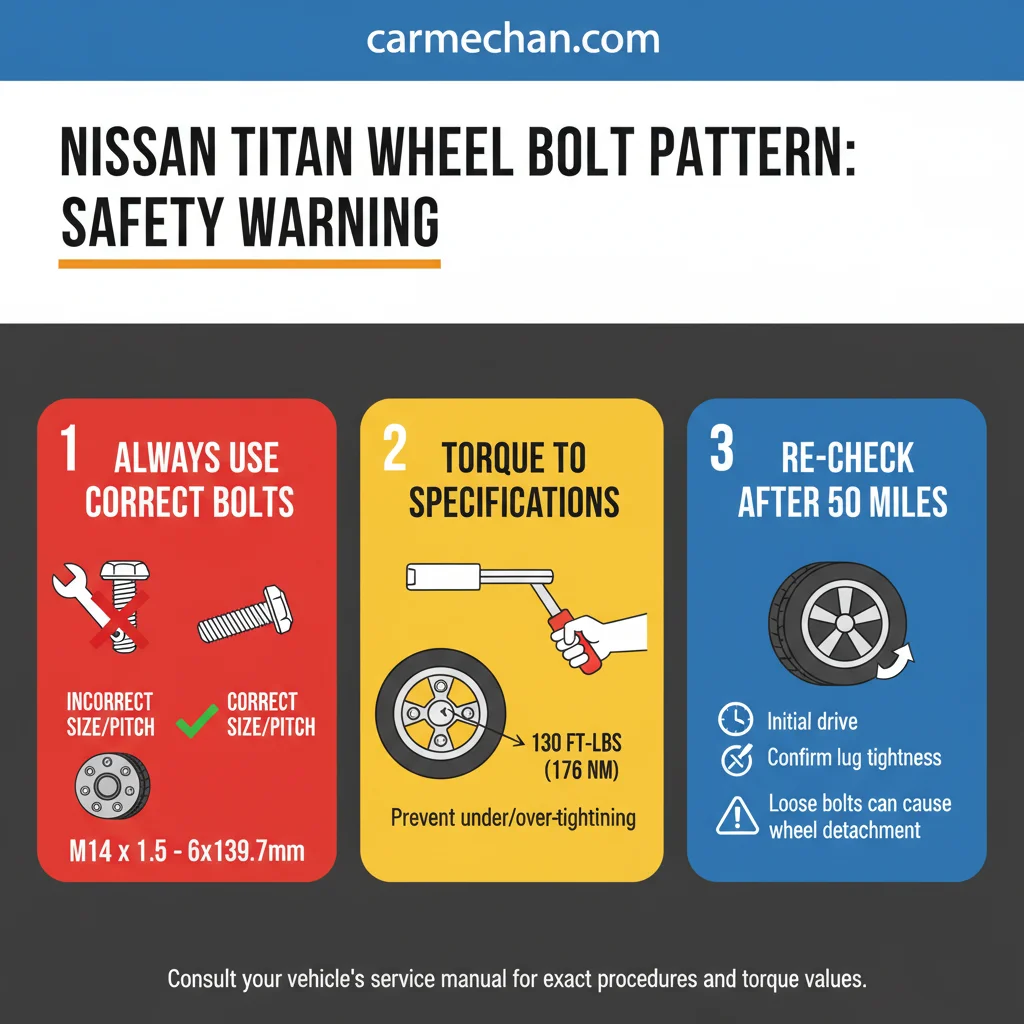 nissan titan wheel bolt pattern safety warning infographic