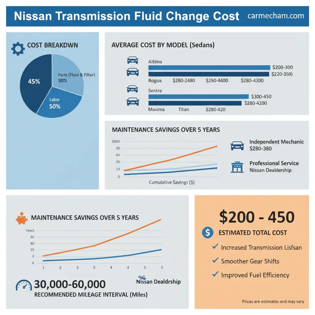 nissan transmission fluid change cost data visualization chart