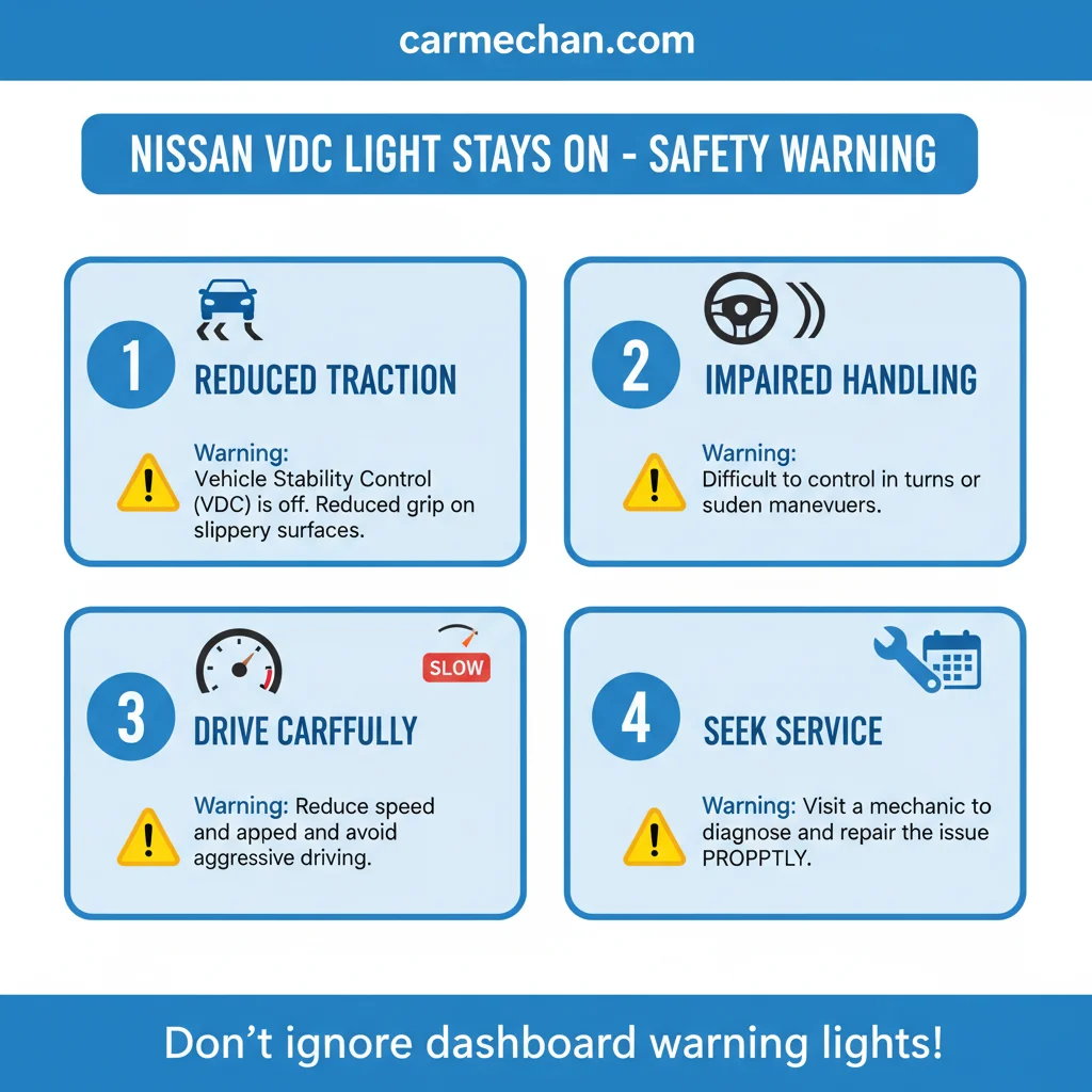 nissan vdc light stays on safety warning infographic