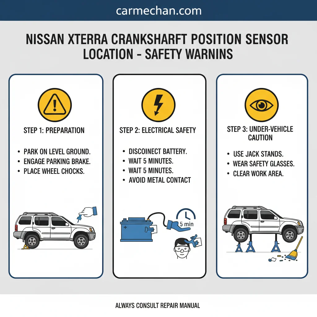 nissan xterra crankshaft position sensor location safety warning infographic