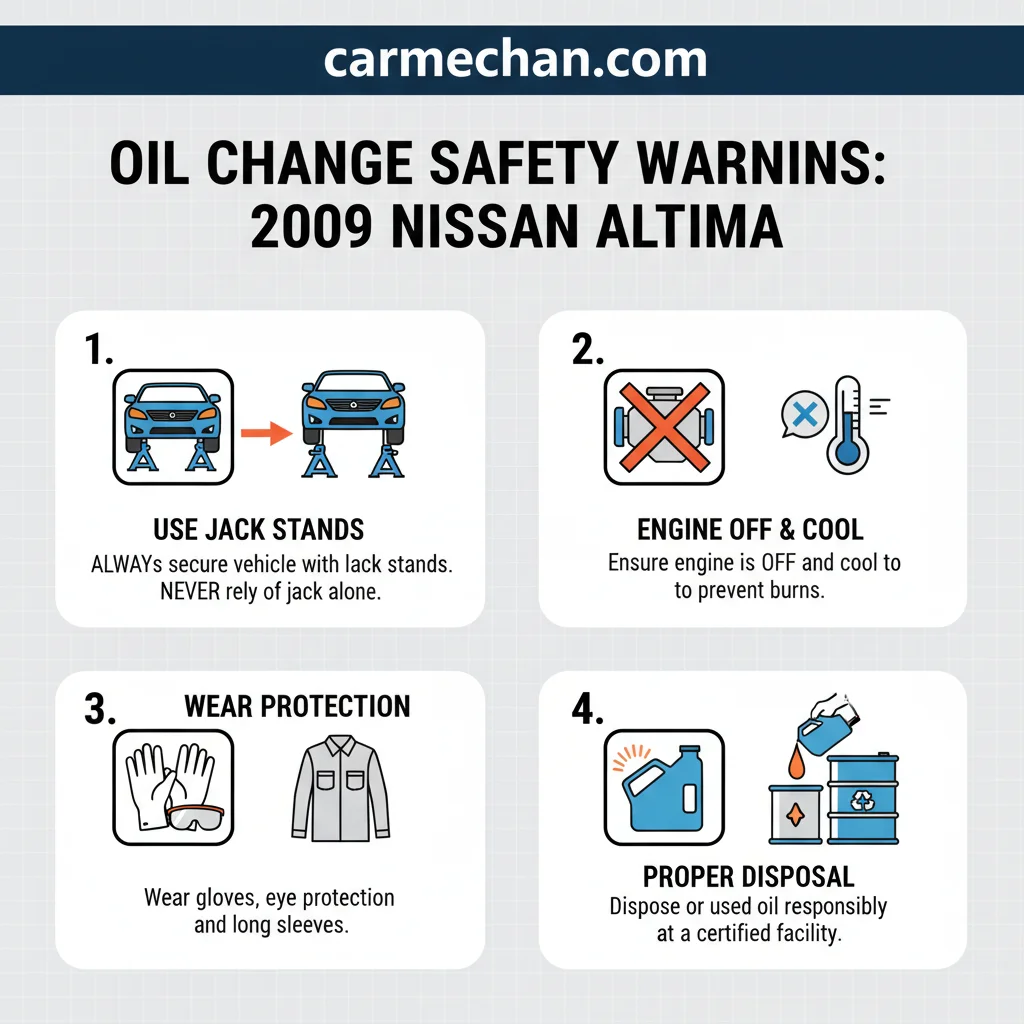 oil for 2009 nissan altima safety warning infographic