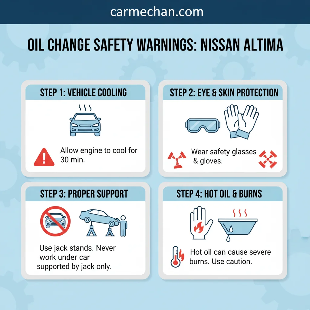 oil for a nissan altima safety warning infographic