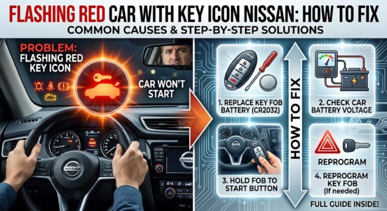 flashing red car with key icon nissan how to fix