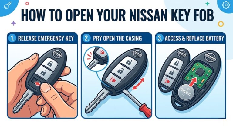how to open nissan key fob
