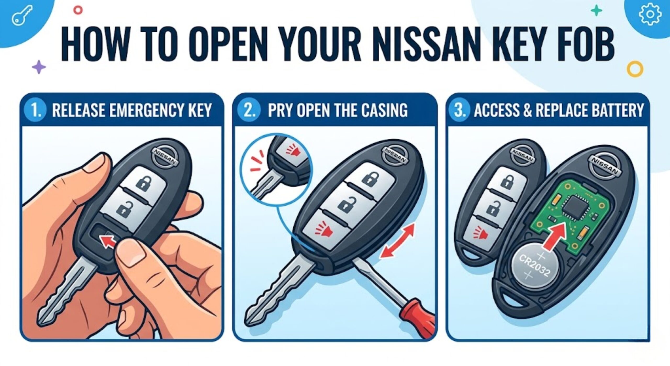 how to open nissan key fob