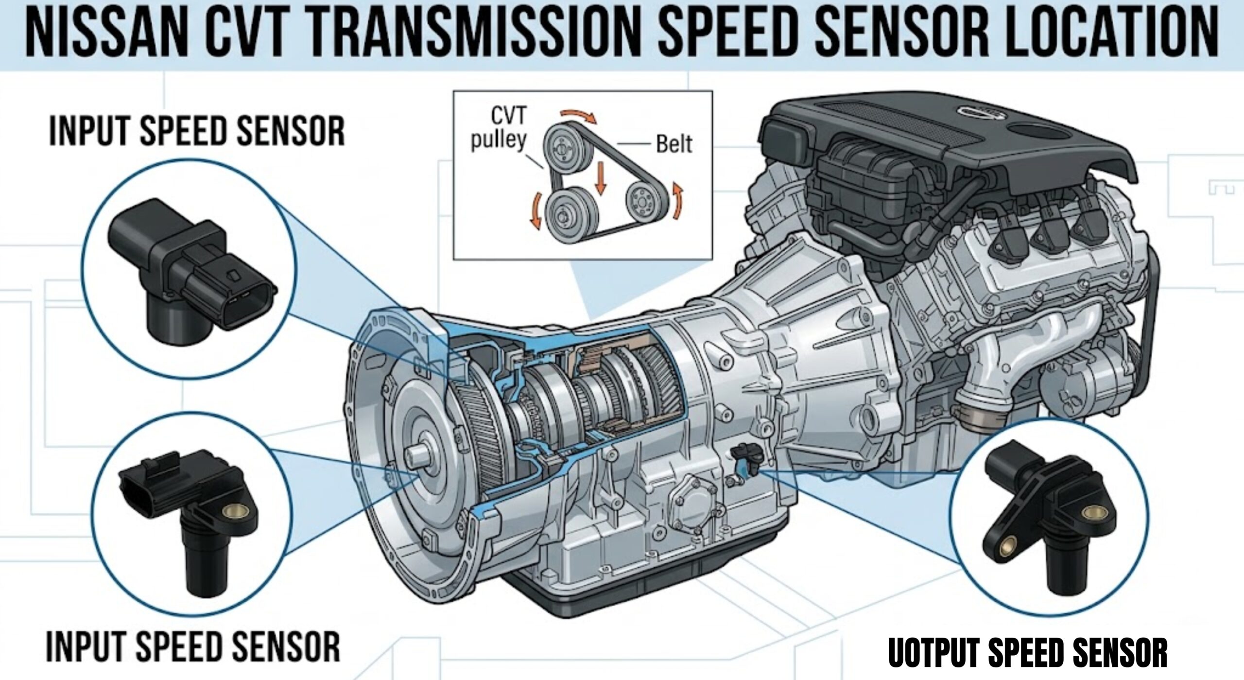 nissan cvt transmission speed sensor location