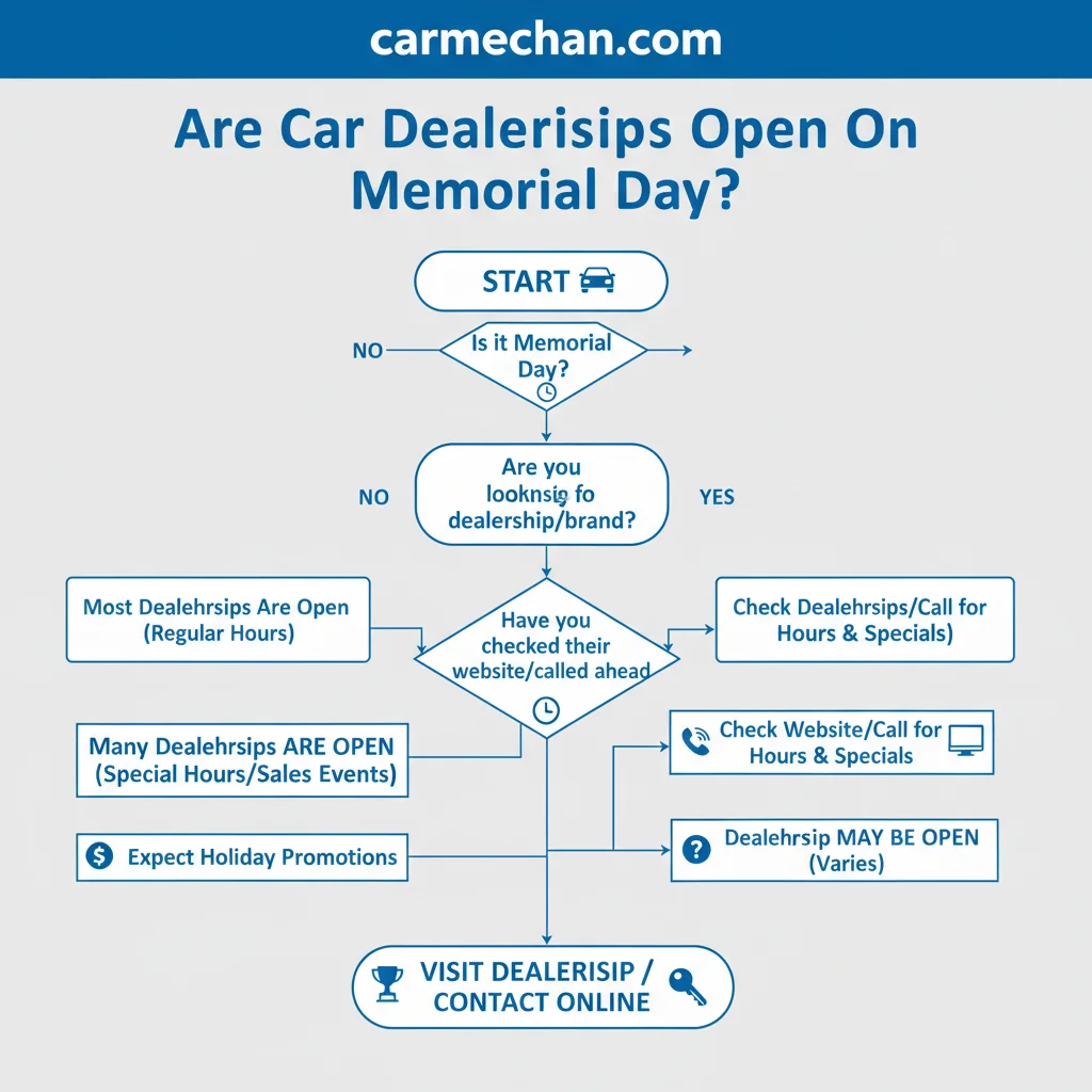 are car dealerships open on memorial day decision flowchart diagram