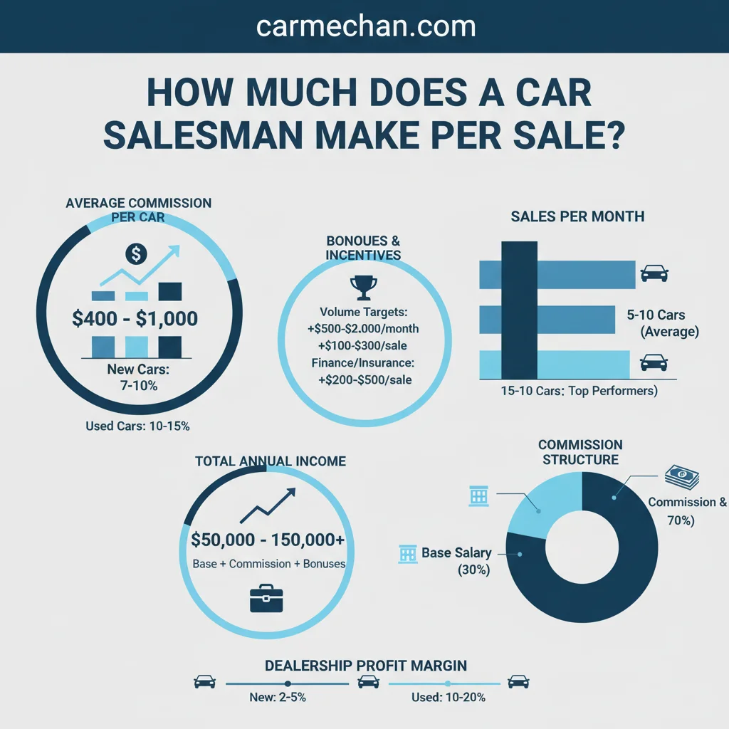 Diagram illustrating how much does a car salesman make per sale