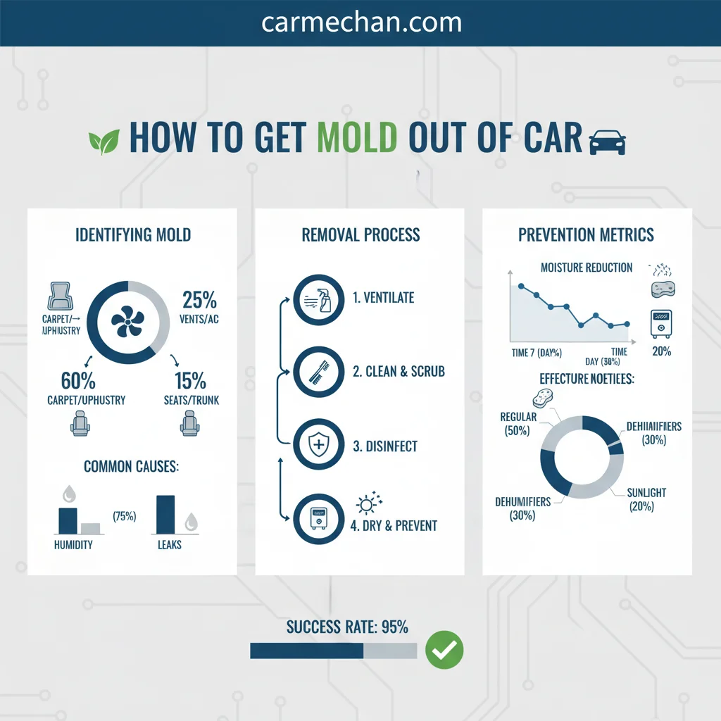 Diagram illustrating how to get mold out of car
