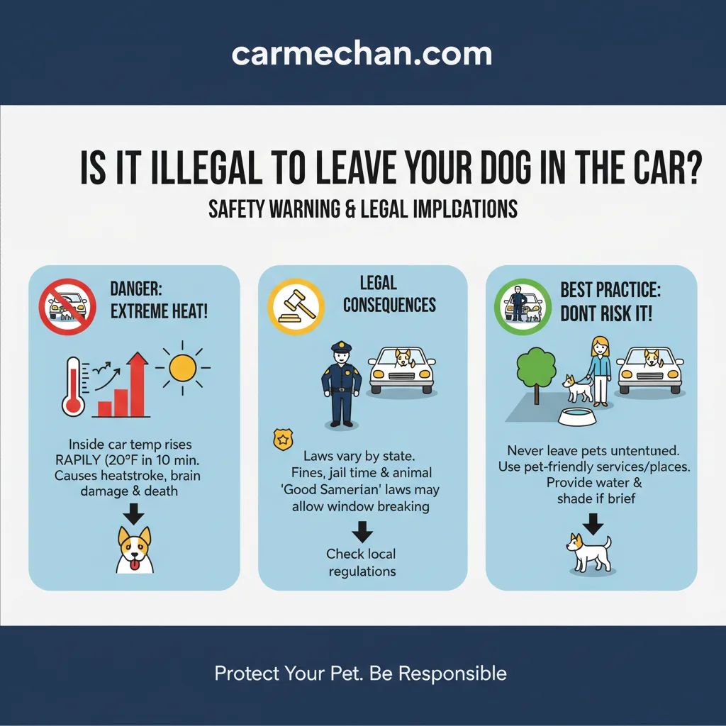 is it illegal to leave your dog in the car safety warning infographic