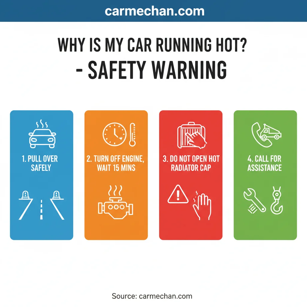 why is my car running hot safety warning infographic