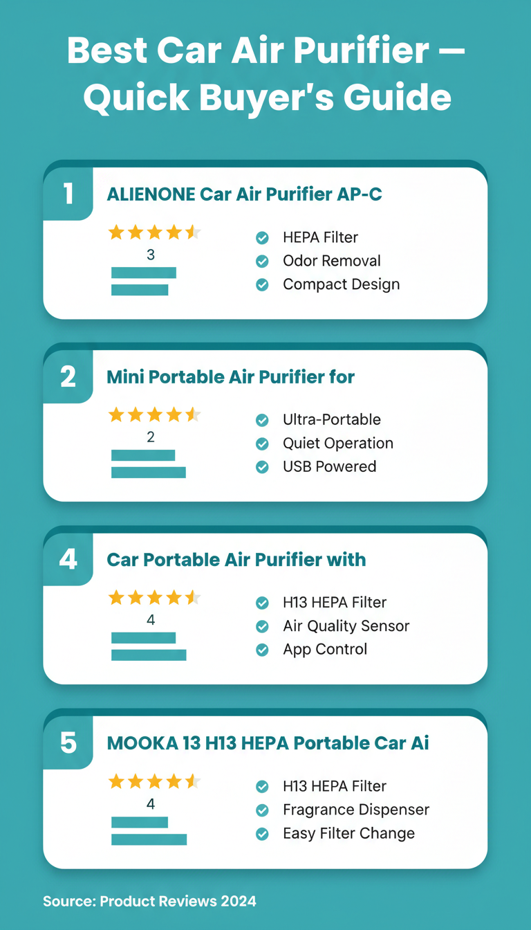 best car air purifier buying guide infographic