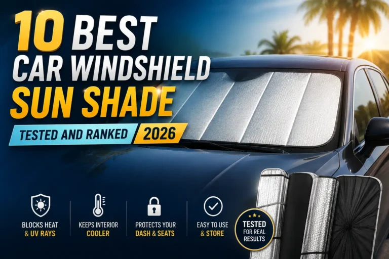 Best car windshield sun shade protecting a vehicle from heat and sunlight in 2026