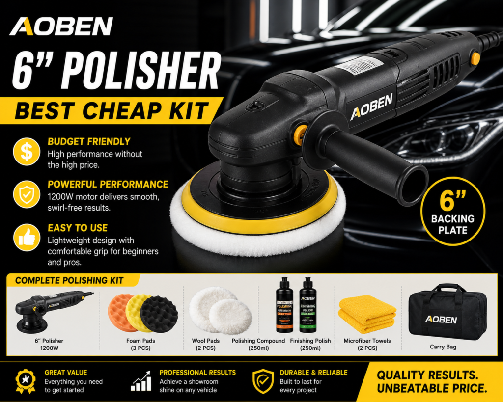 AOBEN 6" Polisher — Best Cheap Kit