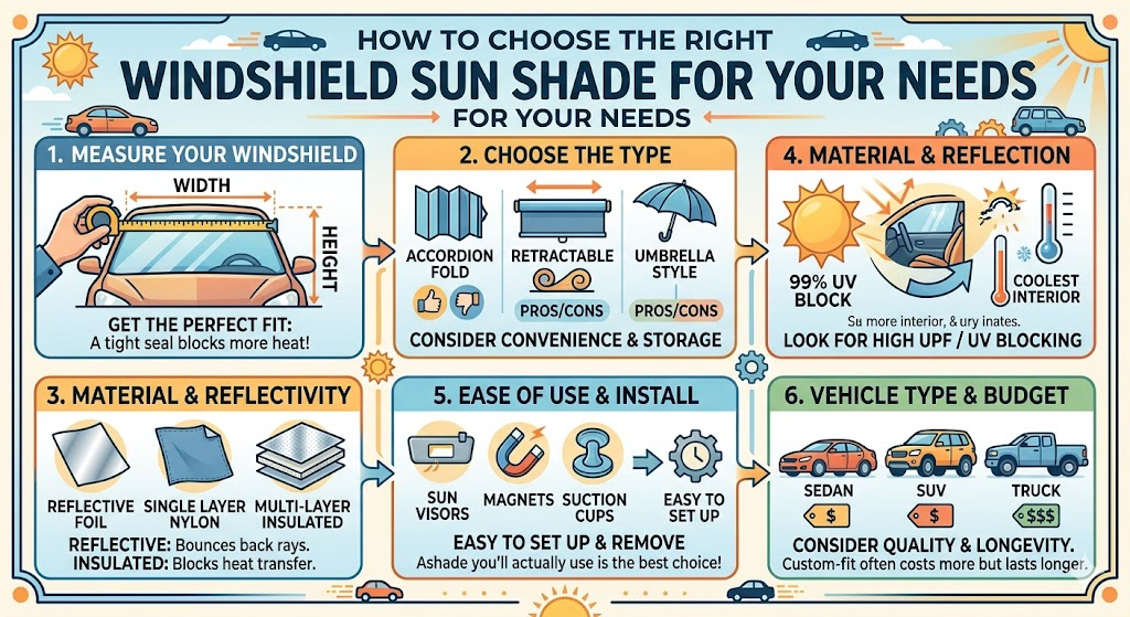 How To Choose the Right Windshield Sun Shade for Your Needs