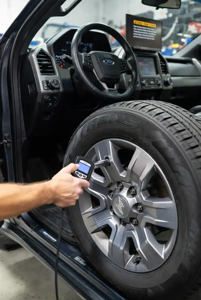 Ford F-250 TPMS relearn tool training tire sensor