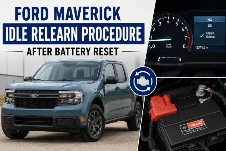 Ford Maverick idle relearn procedure with OBD2 scanner connected