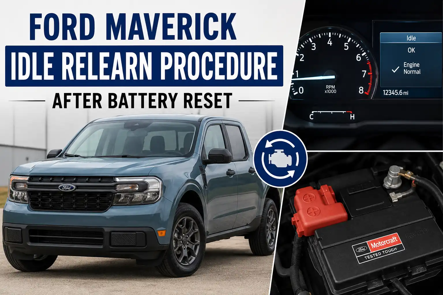 Ford Maverick idle relearn procedure with OBD2 scanner connected